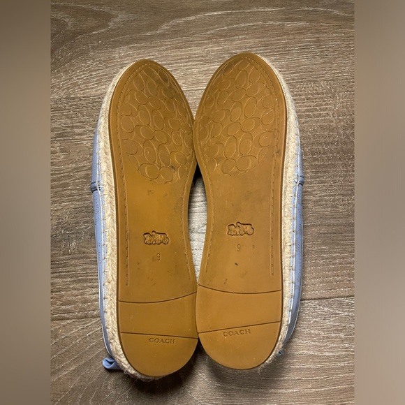 Women's COACH Shoes Size 9 Denim Blue Jacquard SIG C CODI Espadrille Flat - Picture 4 of 4